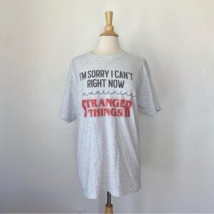 Light Grey Stranger Things Graphic Short Sleeve Crew Neck T-Shirt